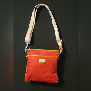 Lauren Ralph Lauren Red and Tan Crossbody Bag